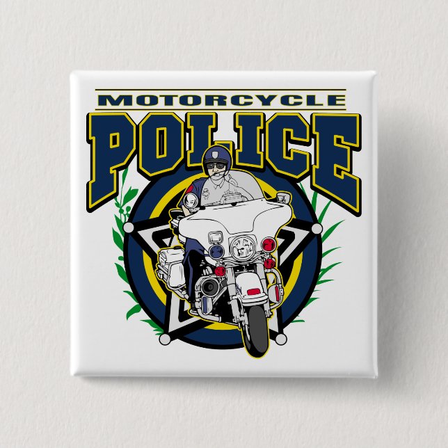 Motorrad-Polizei Button (Vorderseite)