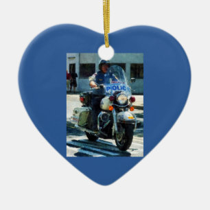 Motorrad-Polizist Keramik Ornament