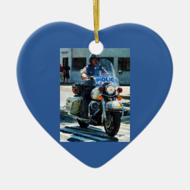 Motorrad-Polizist Keramik Ornament (Vorne)