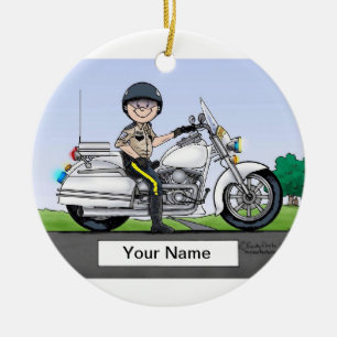 Motorrad-Polizist - Mann Keramikornament