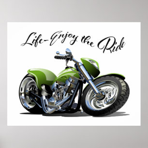Motorrad Poster - Genieße die Fahrt
