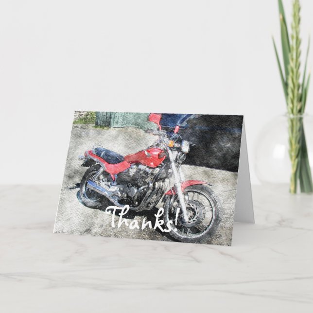 Motorrad-Power-Geschenk Dankeskarte (Vorderseite)