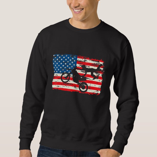 Motorrad-Proud Biker America Flag Patriotic 1 Sweatshirt (Vorderseite)