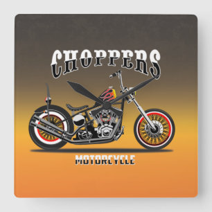 Motorrad Quadratische Wanduhr