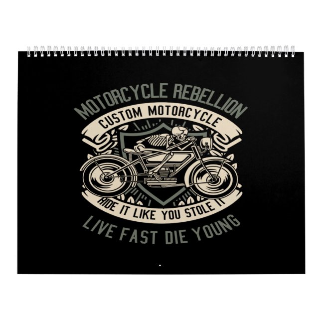 Motorrad-Rebellion Custom-Motorrad fahre es wie Kalender (Titelbild)