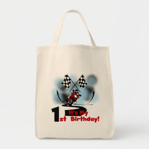 Motorrad-Rennen 1. Geburtstag Tshirts und Geschenk Tragetasche