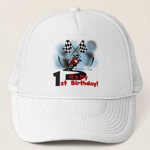 Motorrad-Rennen 1. Geburtstag Tshirts und Geschenk Truckerkappe