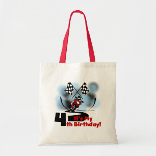 Motorrad-Rennen 4. Geburtstag Tshirts Tragetasche