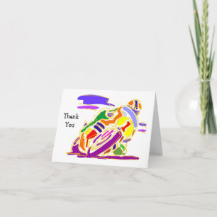 Motorrad-Rennkarte Dankeskarte