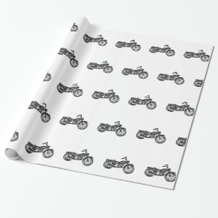 Motorrad-Retro-Illustration - Hintergrund wählen Geschenkpapier
