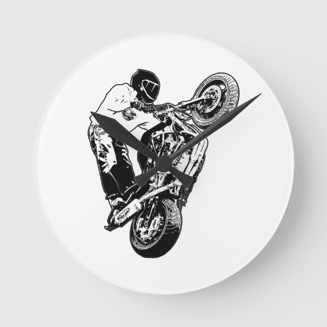 Motorrad Runde Wanduhr (Vorderseite)