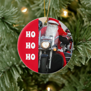 Motorrad Santa Claus Ho Ho Ho Keramik Ornament