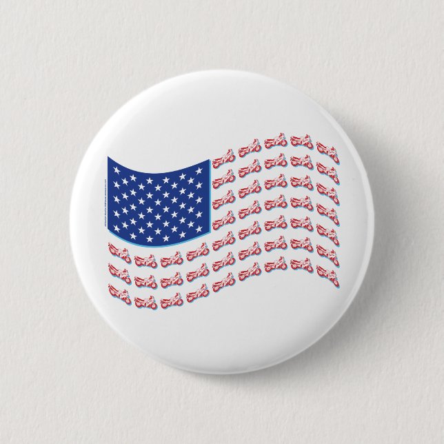 Motorrad-Schattenflagge Button (Vorderseite)