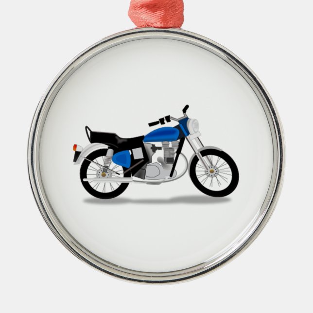Motorrad Silbernes Ornament (Vorne)