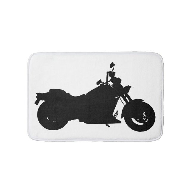 Motorrad-Silhouette Badematte (Vorderseite)