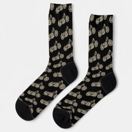 Motorrad-Silhouette Biker-Muster Socken