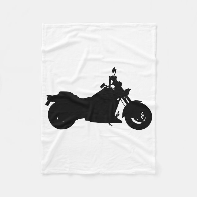 Motorrad-Silhouette Fleecedecke (Vorderseite)