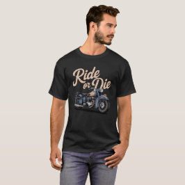 Motorrad-Sketch-Biker der 40er Jahre fahren oder D T-Shirt