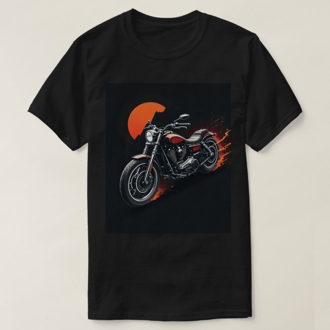 Motorrad - Sonnenuntergang T-Shirt (Design vorne)