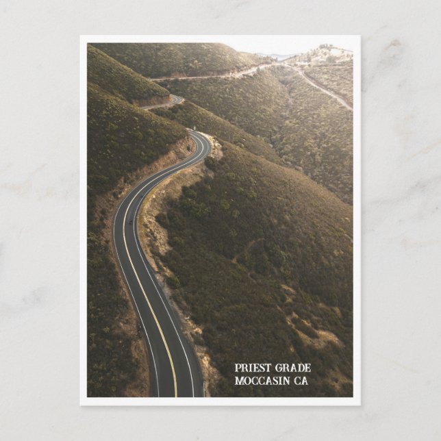 Motorrad-Straße auf Priesterklasse, Moccasin CA Postkarte (Vorderseite)