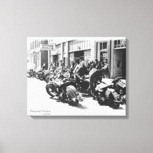 Motorrad-"Straßenrallye"-Wandkunst aus den 1940er Leinwanddruck