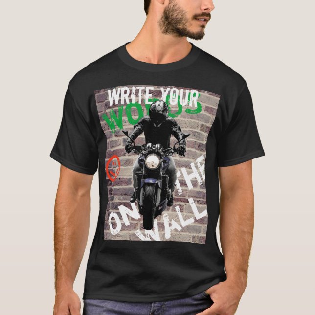 Motorrad T Shirt Bridge Custom Graffiti (Vorderseite)