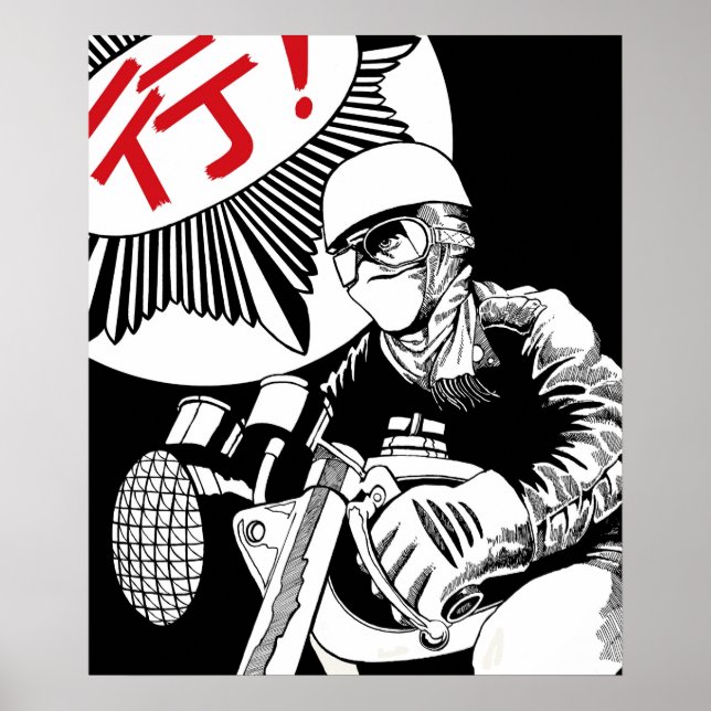 Motorrad-T - Shirt Poster (Vorne)