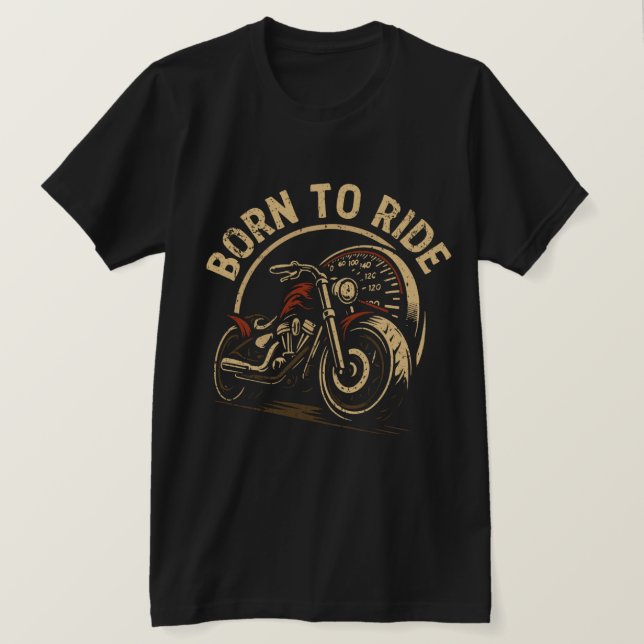 Motorrad-T - Shirt - Retro-Biker-Grafik (Design vorne)