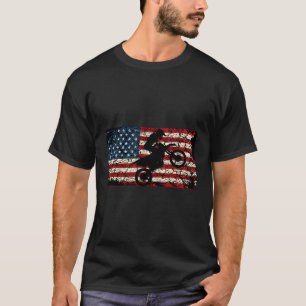 Motorrad T - Shirt Retro Vintage amerikanische Fla