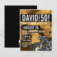 Motorrad Thema 50. Geburtstagsparty Gold schwarz