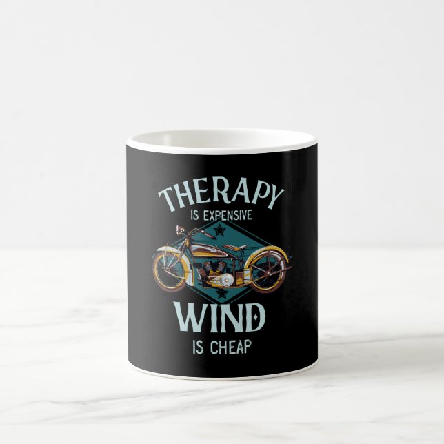 Motorrad-Therapie Wind Vintag Biker Geschenk Kaffeetasse (Mittel)