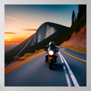 Motorrad-Tour Gebirgsblick für Reisebegeisterte Poster