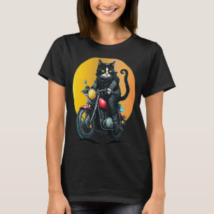 Motorrad Tuxedo Kat Vater Mama Kätzchen T-Shirt