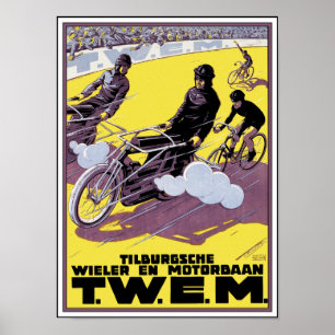 Motorrad-u. Radrennen-Plakat Poster