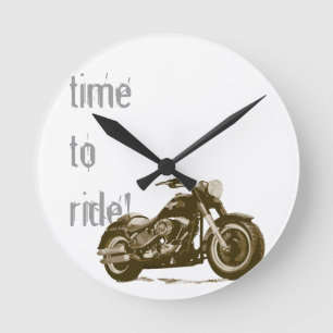 Motorrad-Uhr - Zeit zu reiten Runde Wanduhr