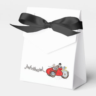 Motorrad und Beiwagen Braut und Bräutigam Hochzeit Geschenkschachtel
