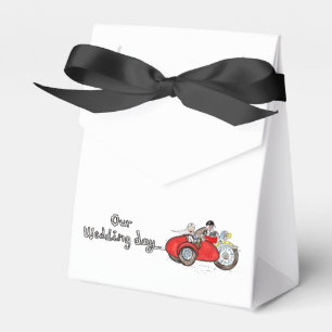 Motorrad und Beiwagen Braut und Bräutigam Hochzeit Geschenkschachtel