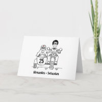 Motorrad und Beiwagen Hochzeit Jubiläum