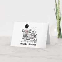 Motorrad und Beiwagen Hochzeitstag