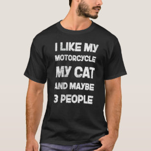 Motorrad und Katze Katzen  Biker Radfahren Motorra T-Shirt