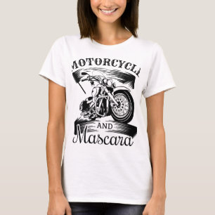 Motorrad- und Mascara-T-Shirt T-Shirt