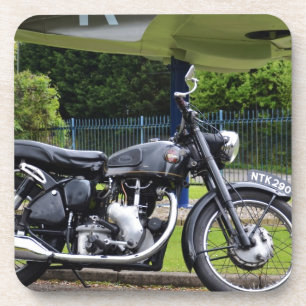 Motorrad und Spitfire Untersetzer