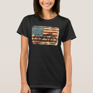 Motorrad USA Flag patriotisch Vintag 4. Juli T-Shirt