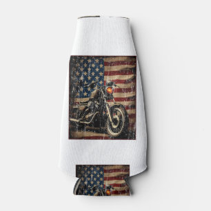 Motorrad USA Flag Retro Biker Flaschenkühler