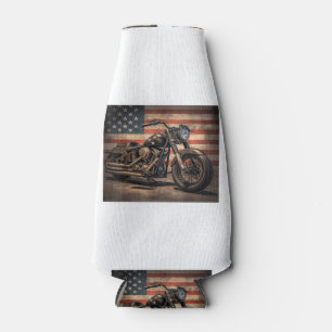 Motorrad USA Flag Retro Biker Flaschenkühler