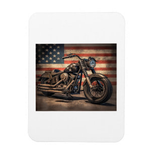 Motorrad USA Flag Retro Biker Magnet
