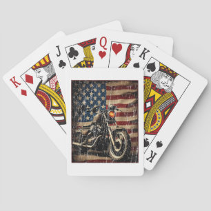 Motorrad USA Flag Retro Biker Spielkarten