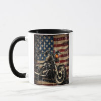 Motorrad USA Flag Retro Biker