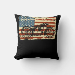 Motorrad USA-Flagge patriotisch vintage 4. Juli Kissen