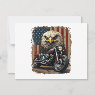Motorrad USA-Flagge Retro-Biker-Chopper Dankeskarte
